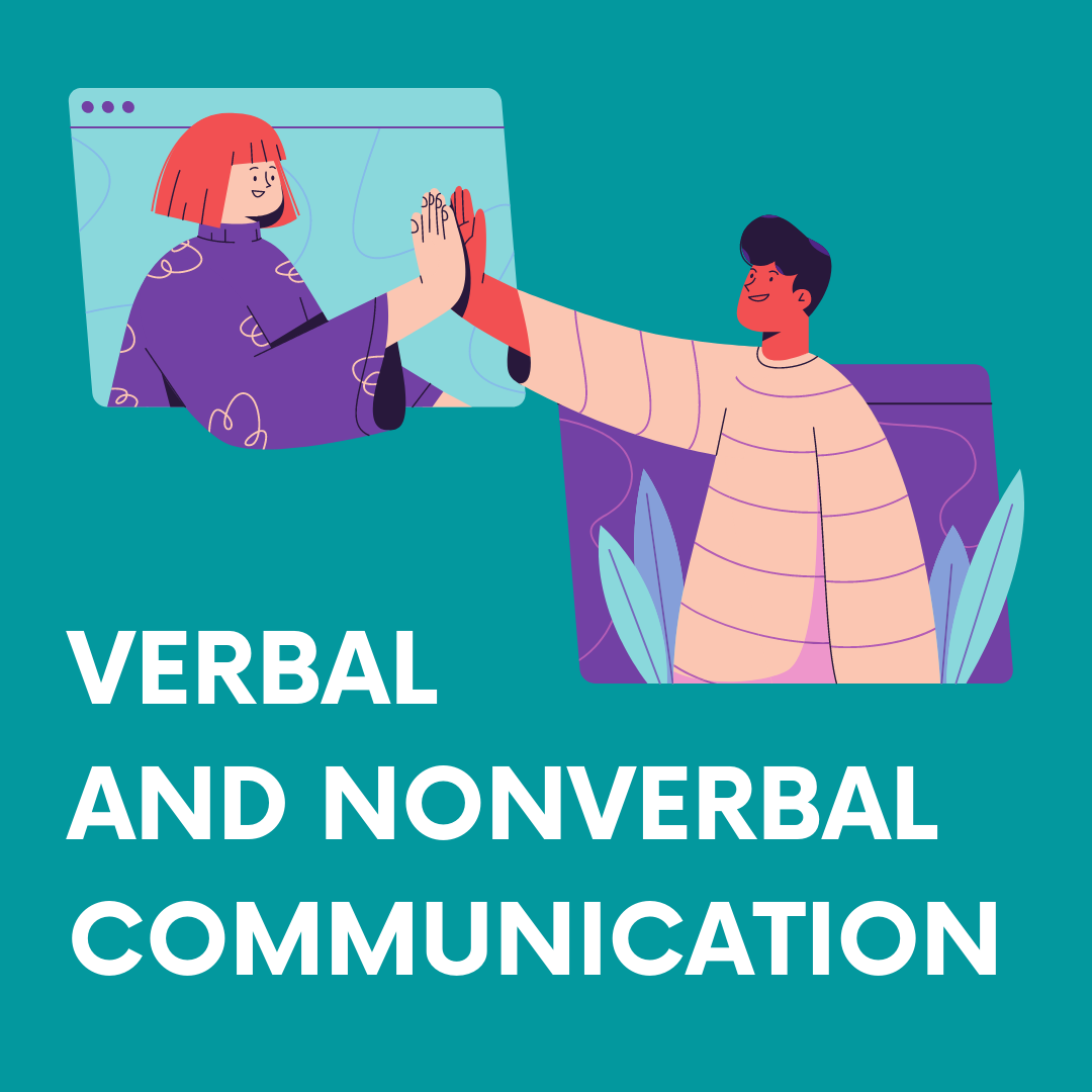 Text: Verbal and Nonverbal Communication
Picture: Two people high fiving